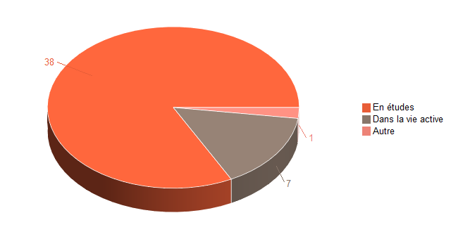 Pie chart of V1SituationAgrR